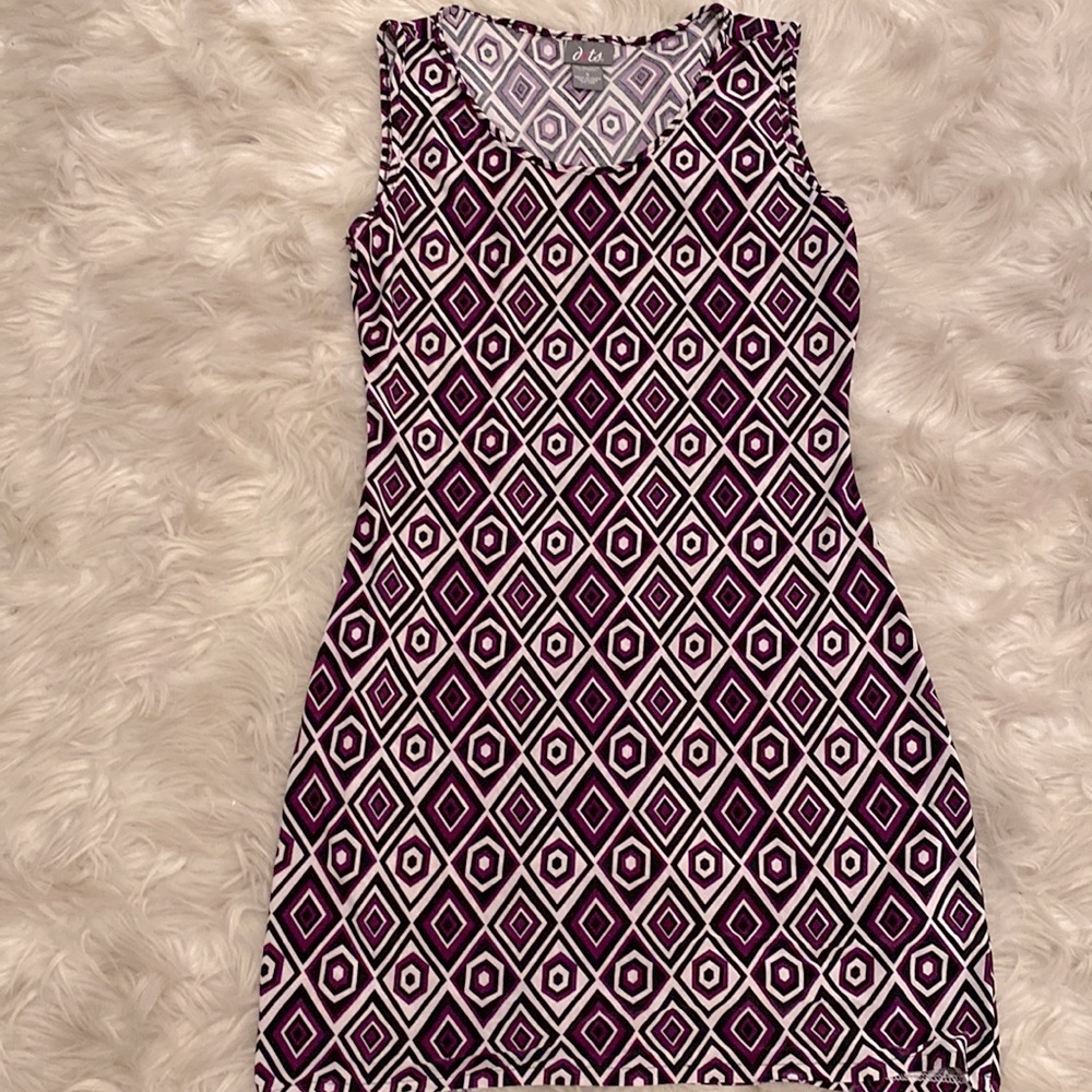 Dots dress purple and white sleeveless shift dress